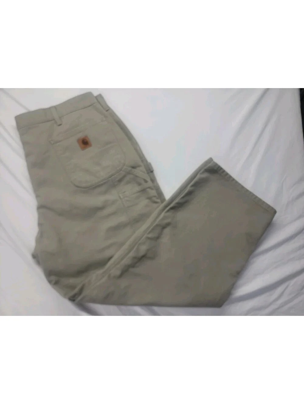 Carhartt Mens B11 DES Mens Canvas Duck Carpenter Pants 42x30 Beige